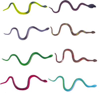 

Apurbas 6 Inch Small Snakes Narural World Pack of 8(Multicolor)