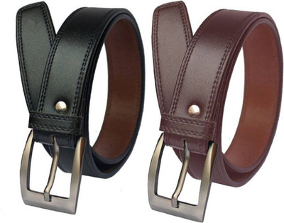 

cyclone Men Formal Black, Brown Artificial Leather Belt, Multicolor