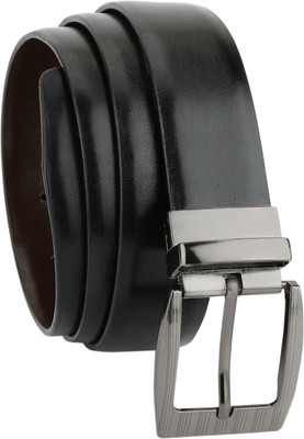 

RUSHQ Men Formal Black Artificial Leather Reversible Belt, Black;brown