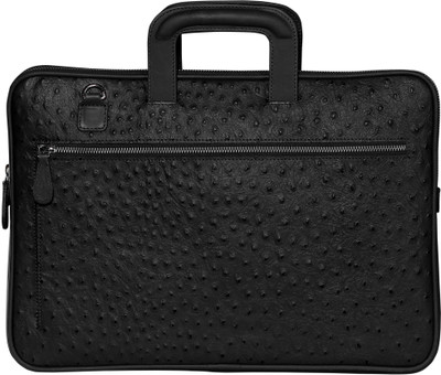 

SCHARF Genuine Leather 15.6" Laptop Sleeves Shoulder Bag Medium Briefcase - For Men & Women(BLACK)