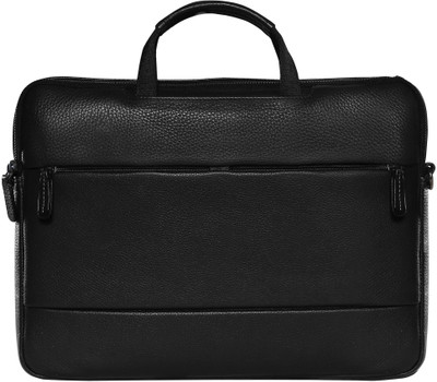 

SCHARF Genuine Leather 15.6" Laptop Sleeves Shoulder Bag Medium Briefcase - For Men & Women(BLACK)