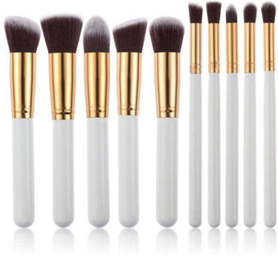 

KADAM Premium Synthetic Makeup Brush Set, White /gold , 10 Pieces(Pack of 1)