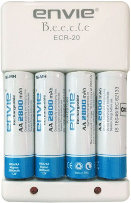 Envie ECR20+4x AA 28004PL Camera Battery Charger(White)
