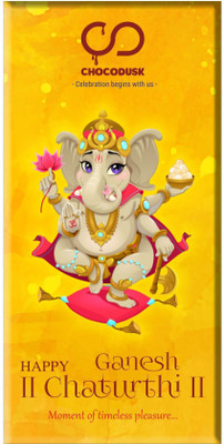 

Chocodusk Happy Ganesh Chaturthi (Yellow) Chocolate Bars(85 g)