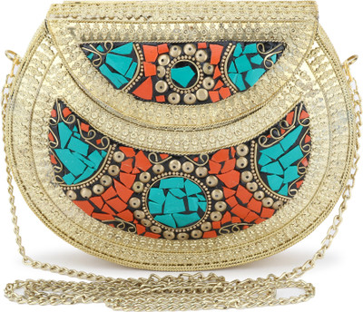 

Voila Party Orange, Blue, Gold Clutch, Blue;gold;orange