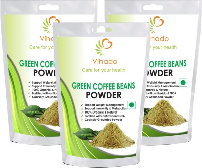Vihado Organic Green Coffee beans Powder for weight loss - 50g (Pack of 3) Instant Coffee(3 x 50 g)