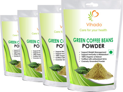 

Vihado Green Coffee Beans Organic Powder for Weight Loss - 100% Pure, Unroasted, Arabica AAA+ - 250g (Pack of 4) Instant Coffee 250 g(Pack of 4)