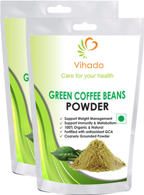 

Vihado Best Quality Green Coffee Beans Organic Powder for Weight Loss - 100% Pure, Unroasted, Arabica AAA+ - (Pack of 2) Instant Coffee 200 g(Pack of 2)