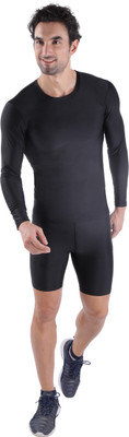 

Spinway Half Tight Active Wear Athletic Fit Multi Sport Outdoor Inner Wear For Men Compression(Black Short Sleeve