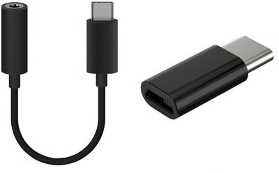

BB4 Type C to 3.5 MM HEADPHONE ADAPTOR CABLE WITH MICRO USB TO TYPE C CONVERTER USB Adapter(Multicolor)