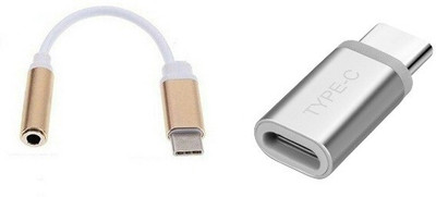 

BB4 METAL Type-C Male to 3.5mm Female Jack Earphone AUDIO CONVERTER Headphone CABLE WITH TYPE C TO MICRO USB Adapter(Multicolor)