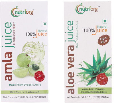 

Nutriorg Amla Juice 1000ml & Aloe Vera Juice 1000ml (Free Amla Candy 250gms)(2 x 1000 ml)
