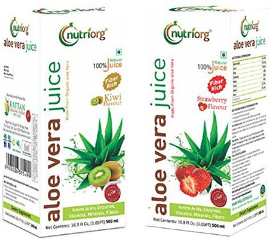 

Nutriorg Aloe Vera Strawberry & Aloe Vera Kiwi Juice Detox Pack 1000 ml(Pack of 2)