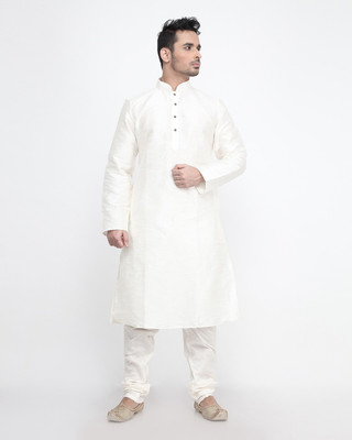 DEYANN Men Solid Straight Kurta(Beige)