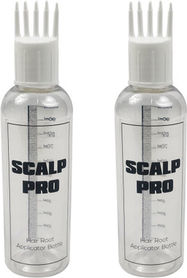 

Scalp Pro Hair Root Applicator Bottle with Comb Cap for Applying Hair Oil, Shampoo and Medicines - Pack of 02