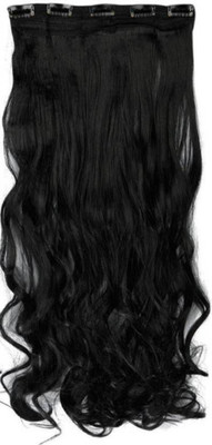 

New Arihant Traders Five Clip based Premium Quality Synthetic Extension (Looks like Real ) (Curly-Black Color) Hair Extension