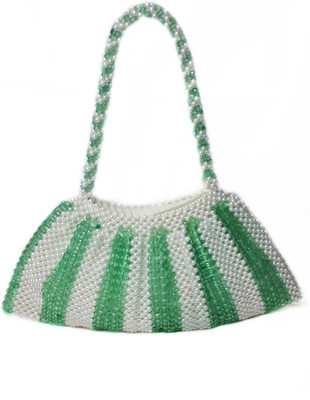 

RITA'S Hand-held Bag(White, Green), Green;white