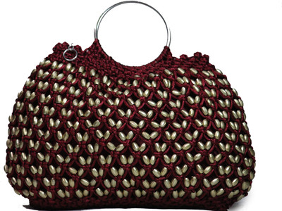 

Rita's Hand-held Bag(Maroon, Gold), Gold;maroon