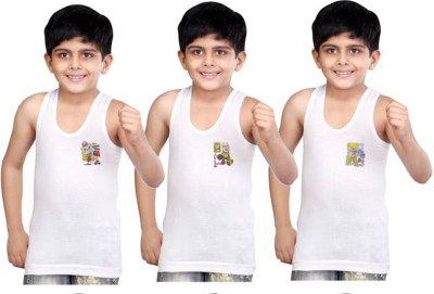 AMUL COMFY Vest For Boys Cotton Blend(White, Pack of 3)