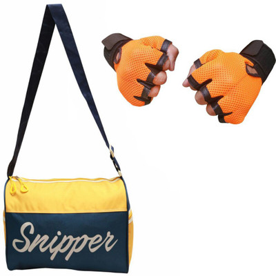 

Snipper Combo of Yellow Tomy bag and Orange Gloves . Gym & Fitness Kit
