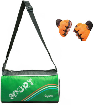 

Snipper Combo of Sport Bag Green And Orange Gloves Gym & Fitness Kit