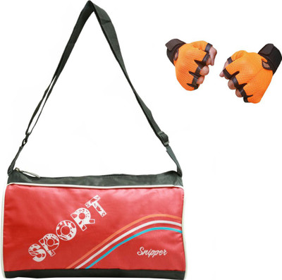 

Snipper Combo of Sport Bag Red And Orange Gloves Gym & Fitness Kit