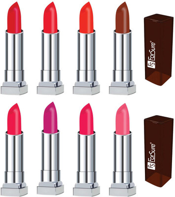 Forsure VELVET MATTE long lasting lipstick(set of 8)(indian red, hot red, orange, coffee, red orange, deep magenta, hot pink, pink, 32 g)