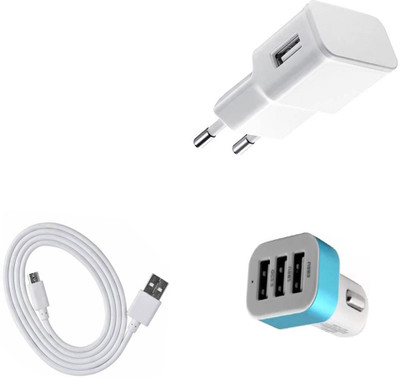 DAKRON Wall Charger Accessory Combo for Intex Aqua Style III(White)