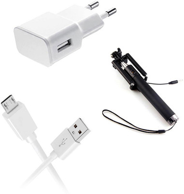 DAKRON Wall Charger Accessory Combo for Jivi Prime P444(White)