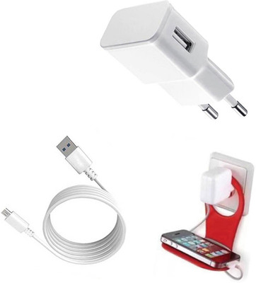 DAKRON Wall Charger Accessory Combo for Karbonn Titanium Jumbo(White)