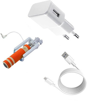 DAKRON Wall Charger Accessory Combo for LG Q6 Plus(White)