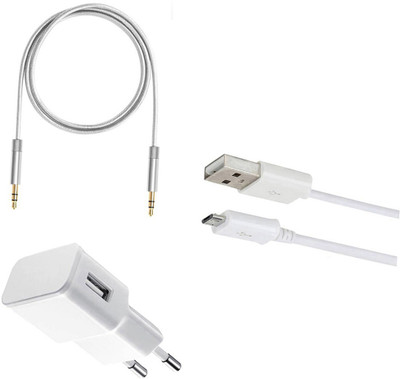 DAKRON Wall Charger Accessory Combo for Lava Z25(White)