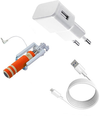 DAKRON Wall Charger Accessory Combo for Karbonn Titanium Jumbo(White)