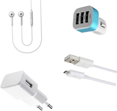 DAKRON Wall Charger Accessory Combo for Panasonic Eluga I7(White)