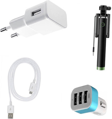 DAKRON Wall Charger Accessory Combo for Lenovo K8(White)