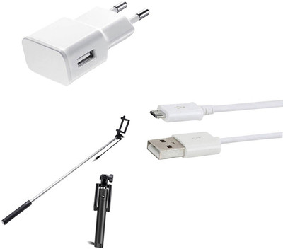 DAKRON Wall Charger Accessory Combo for Micromax Canvas1(White)
