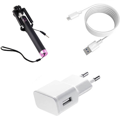 DAKRON Wall Charger Accessory Combo for Karbonn Aura Note Play(White)