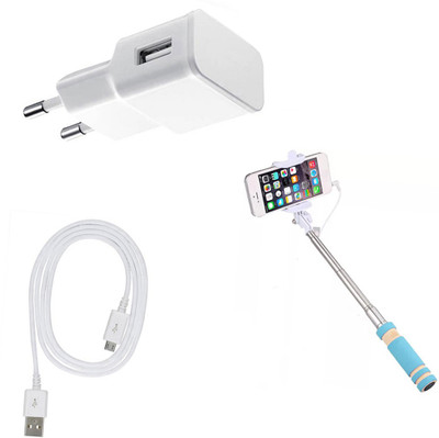 DAKRON Wall Charger Accessory Combo for iVooMi Me4(Multicolor)