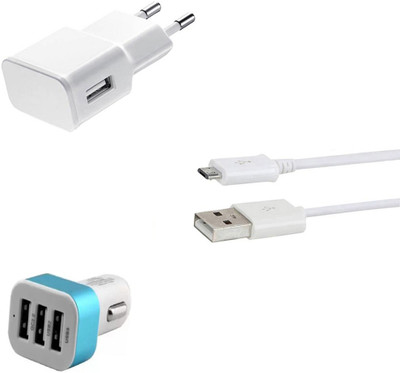 DAKRON Wall Charger Accessory Combo for Yu Yureka 2(White)