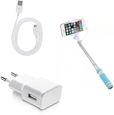 SARVIN Wall Charger Accessory Combo for Lava Z90(White)