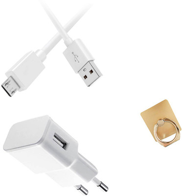 Zebron Wall Charger Accessory Combo for Lava A44(White)
