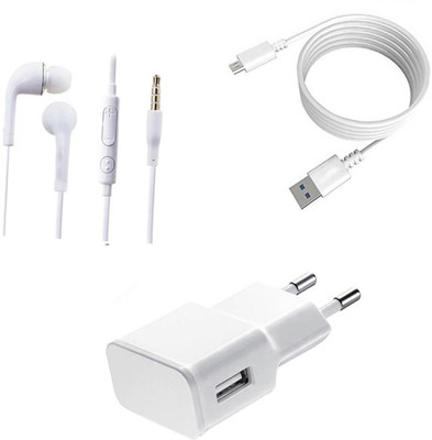 DAKRON Wall Charger Accessory Combo for Micromax Bharat 5(White)