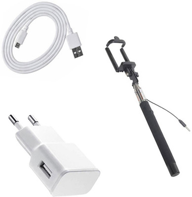 DAKRON Wall Charger Accessory Combo for Asus ZenFone 4 Selfie ZB553KL(White)
