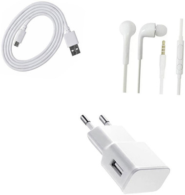 DAKRON Wall Charger Accessory Combo for Lava Z70(White)