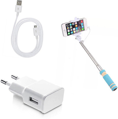 DAKRON Wall Charger Accessory Combo for Micromax Canvas Infinity Pro(White)