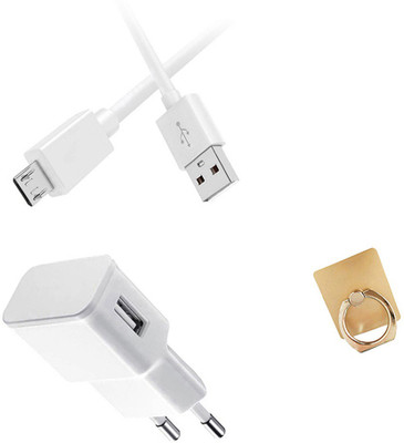 DAKRON Wall Charger Accessory Combo for Micromax Spark 4G(White)