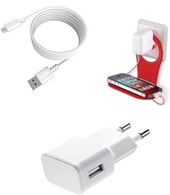 DAKRON Wall Charger Accessory Combo for Karbonn Aura Note Play(White)
