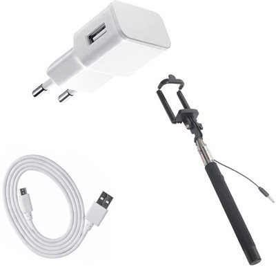 DAKRON Wall Charger Accessory Combo for Panasonic Eluga Ray 500(Multicolor)