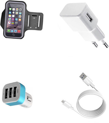 DAKRON Wall Charger Accessory Combo for Sony Xperia ZR(White)