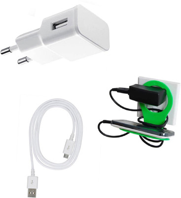 DAKRON Wall Charger Accessory Combo for Lenovo K8(White)